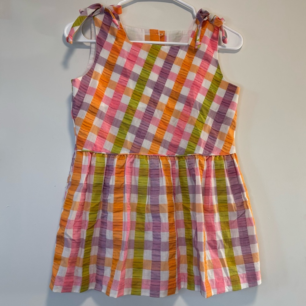 Vintage 70s Yardbritches by Editex Colorful Plaid Sleeveless Tunic Girl Size 10